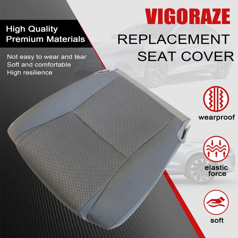 Vigoraze Driver Side Bottom Cloth Replacement Seat Cover Gray Compatible