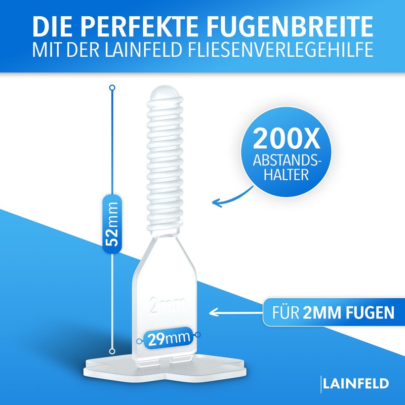 LAINFELD Tile Levelling System | 2 mm Joint Width |