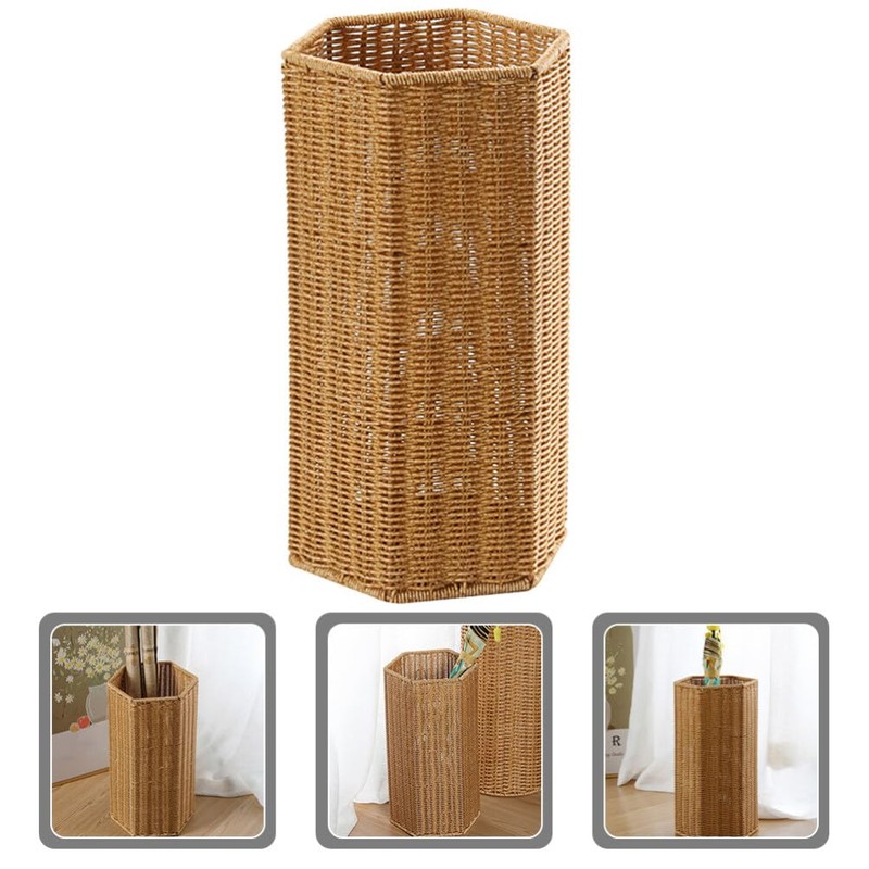 Alipis Woven Umbrella Stand for Entryway Freestanding Umbrella Holder Basket