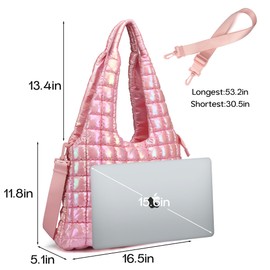 DOYOGI Quilted Tote Bag for Women, Large Puffer Tote Bags, Lightweight Dazzling Padding Hobo Bag, Puff Shoulder Handbags