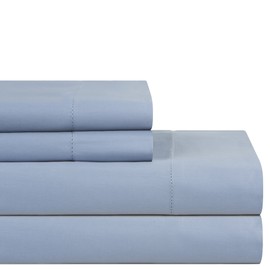 Pointehaven 600 TC Supima Cotton Sheet Set, Queen, Dusty Blue