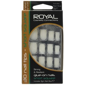 Royal Short Square Nail Tips with Nail Glue 3 g
