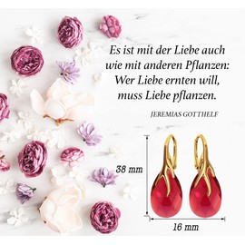 925 Silver Hanging Earrings with Austrian Crystal - Jewellery for Women and Girls - Pendant Earrings Ideal for Gifts for Women Ladies Silver Gold-Plated 24, Sterling Silver, Crystal