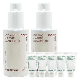 Innisfree Volcanic Pore Baja Cleansing Oil 2ea + Green Tea Foam 20gx5ea / 이니스프리 화산송이 모공 바하 클렌징 오일 2개+그린티폼 20gx5개