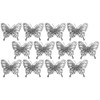 Gem Imports Silver Glitter Clip On Butterfly Christmas Tree Decorations