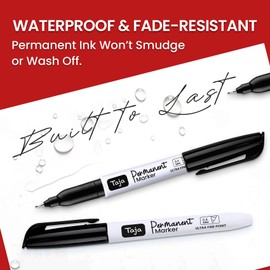Permanent Markers Ultra Fine Tip, 96 Pack Black Quick-Drying and Fade-Resistant Permanent Markers Bulk Set for Writing and Drawing on Wood, Plastic, Metal, Glass, Ideal for Office School Supplies