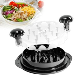 Chicken Shredder Large Chicken Breast Shredder Tool Twist with Brush&Fork, Visible Meat Shredder Machine, Anti-Slip Strip, Ergonomic Handle, BPA Free, Suitable for Pork Beef Chicken - Color: black