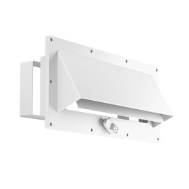 Aluminum RV Exhaust Range Hood Vent Cover with Adjustable Collar Depth & Locking Damper - Sunproof Camper Stove/Microwave Exterior Sidewall Ventilation Replacement for Trailers , Motorhomes (White)