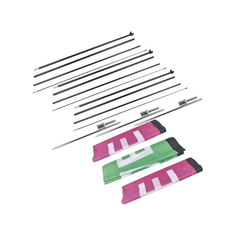 3-Piece Advertising Open Feather Flags Kit with Pole and Ground