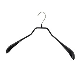 Mawa Narrow Petite Clothing Hangers, Steel Hanger with Non-Slip Coating, for Shirts, Dresses, Suits, Pants, Skirts, Camisoles, Jackets, 360-degree Rotatable Hook, Set of 2, Black