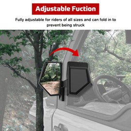 XUTVOTOR Side Mirrors for Polaris Ranger Crew/XD 1500, Adjustable Folding Door-Mounted Side Rearview Mirrors Kit for Polaris Ranger Crew/XD 1500 Northstar 2024+ Accessories, Replace #2889862