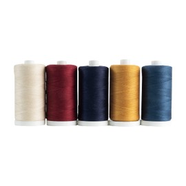Connecting Threads 100% Cotton Thread Sets - 1200 Yard Spools (Set of 5 - Old Glory)