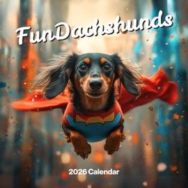 Dachshund Calendar 2026 - Large 12 Month 2026 Wall Calendar - Month to View Dog Wall Planner Made by Fun Pets
