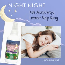 Night Night Kid's Lavender Sleep Spray, Lavender + Chamomille Aromatherapy, Soothing + Kid Safe Essential Oils, Nightly Routine + Natural Sleep Aid, Great for Naptime, Calming Tantrums, No Chemicals