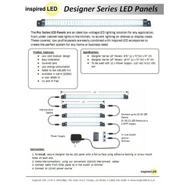 Designer Series - 3 Panel LED Set - 18" Panels - Warm White - 1-Power Supply and 1- Dimmer | Inspired LED | Under Cabinet LED Lighting