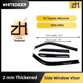 zh Fits for 2010-2024 Toyota 4Runner Acrylic Window Visor Sun Rain Deflector Guard