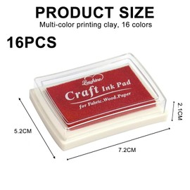 Ink Pad, 16 PCS Colors Ink Pads, Ink Pad Set Stamp Pads Craft Stamps for Scrapbooking Card Making Paper Craft Fabric Scrapbook Canvas Wedding Rubber Art Stamp Card Making(16 Color)