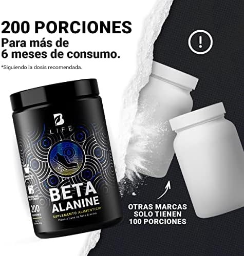 B Life Beta Alanina Pura en Polvo 200 Servicios 400g