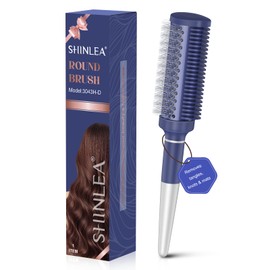 SHINLEA Ceramic Round Brush for Blow Out, Newly Upgraded Round Brush for Blow Drying with Distribution Grooves and Nylon Bristles, Tangle-Free Hair Brushes for Women,Purple