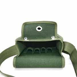 Tool Bag, Multi Layer Canvas Tool Pouch with Shoulder Strap, Small Size Thickened Waterproof Storage Tool Bag for Woodworker Electrician Carpenter