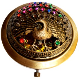 Purpledip - Espejo compacto con diseño de pavo real clásico (12018)