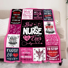 AICLIV Funny Nurse Gifts for Women, Gifts for Nurse, Nurse Gift for Her, Nurse Week Gifts, Nurse Practitioner Gifts, Nurse Appreciation Gifts Ideas, Nurse Graduation Gifts, Nurse Blanket Gift 60"X50"