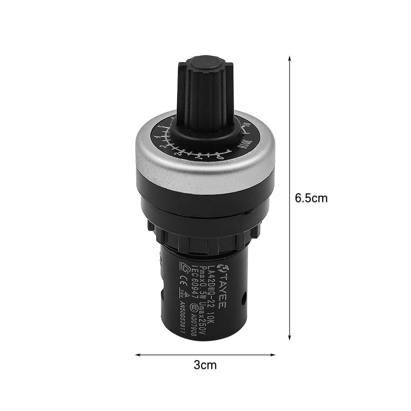 Tiardey 2PCS 22mm 10K Ohm Variable Speed Potentiometer Rotary Potentiometer
