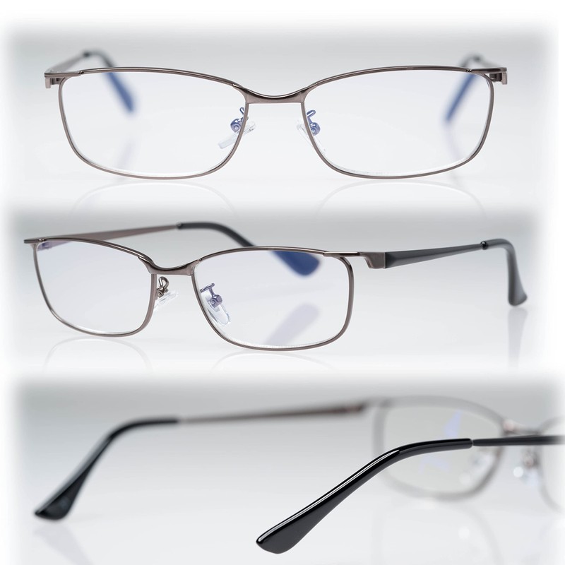 メイガン(Meigan) 老眼鏡 メンズ おしゃれ フレーム ライブラリースタイル 非球面レンズ ブルーライトカット 軽量 スクエア