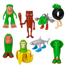 GXGM 8 Pieces Tung Tung Tung Sahur Figure, 3D Printed Italian Brain Red Figures, Trallalero Trallala Figure, Figure Set, Collectible Figure to Collect and Decorate