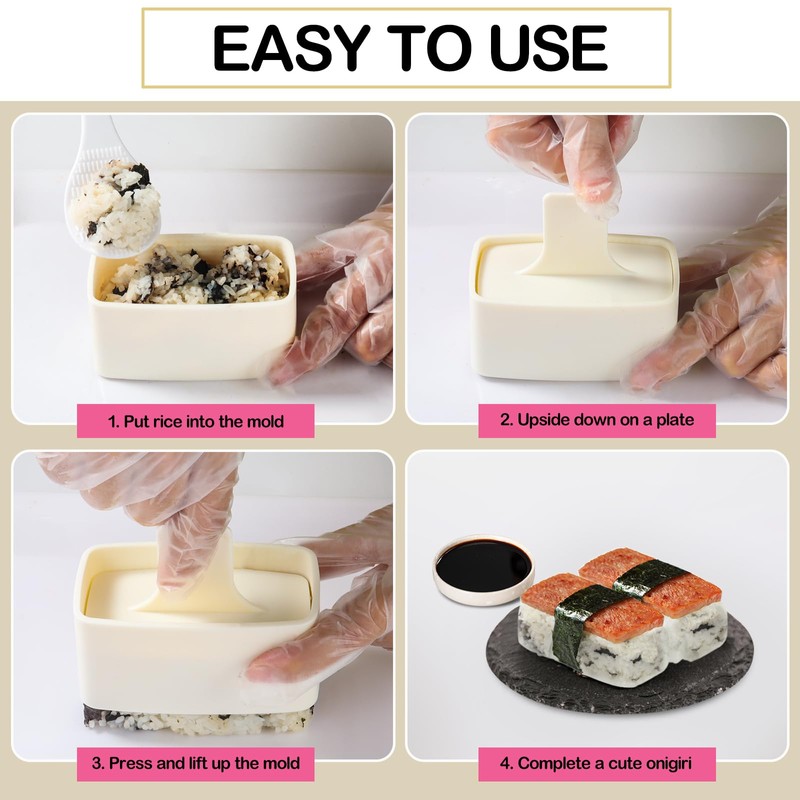 Onigiri Mold Set, 3 Pack Rice Ball Musubi Maker Press