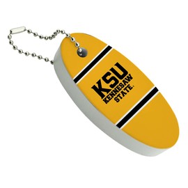 GRAPHICS & MORE Kennesaw State KSU Stripes Floating Keychain Oval Foam Fishing Boat Buoy Key Float