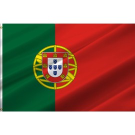ANCONINE Portugal Flag 5x8 FT,Portuguese National Flags with 2 Brass Grommets,Sturdy Double Stitched and 100D Premium Polyester. (5X8)