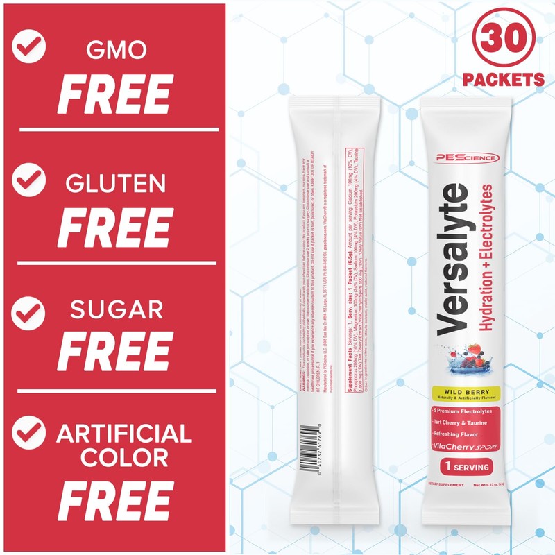 PEScience Versalyte Hydration Packets, Guava Pineapple, Sugar Free Electrolytes Powder
