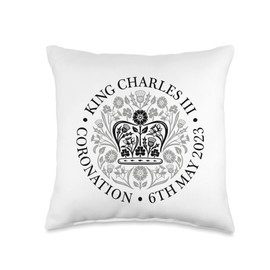 British King III Charles Memorabilia Kings Coronation 2023 Throw Pillow