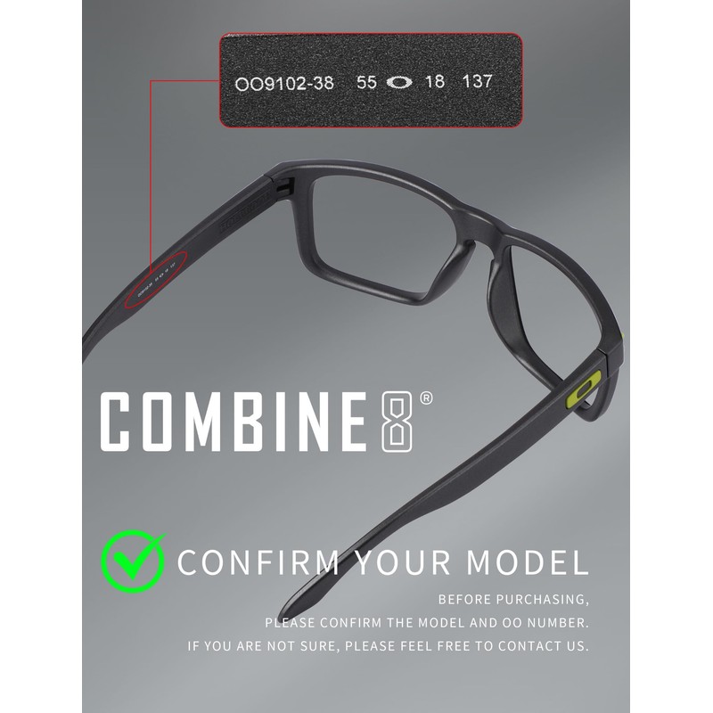Combine8 Ploarized Replacement Lenses for Oakley Oil Rig Sunglasses -