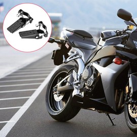 Black, Stylish Metal Motorcycle, Motorcycle Frame, Foot Pegs, Rest, Pedals, Slim Design, Wear-Resistant, Scratch-Resistant, Direct Replacement, Anodised Surface, More Comfortable