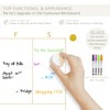 Drill-Free Mount Glass Golden Weekly Dry Erase Calendar Whiteboard for