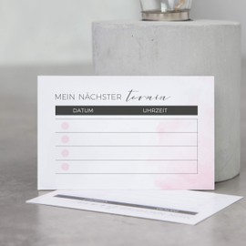 Appointment Cards (Set of 100) with Exclusive Gold Embossing for Nail Studio, Nail Designer, Manicure, Pedicure 85x55mm Terminkarte