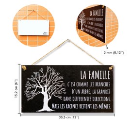CARISPIBET La Famille Signs for Home Decorative Signs for Kitchen 15 x 30 cm