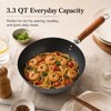 10.2-Inch Carbon Steel Wok Frying Pan with Lid, Flat Bottom