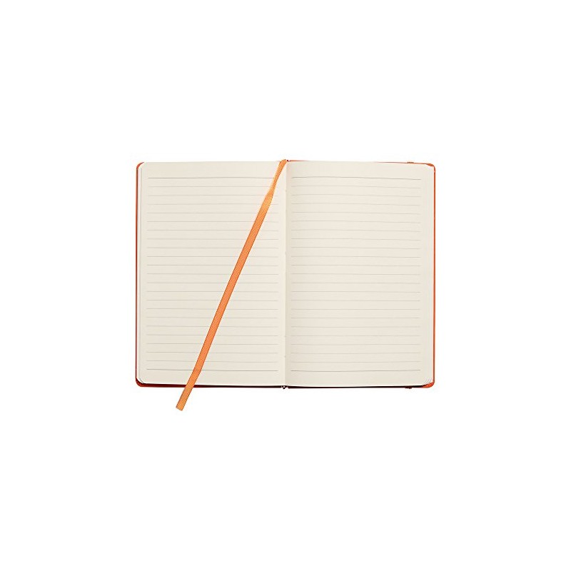 eBuyGB A5 Coloured Hardback Lined Paper Notebook, Orange