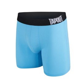 TAPOUT Mens Boxer Briefs 5 Pack Nylon Mesh Performance Workout Underwear/FLY-LESS Support Providing Enhance Support (Medium,Baby Blue/Navy/Black/Blue/Grey)