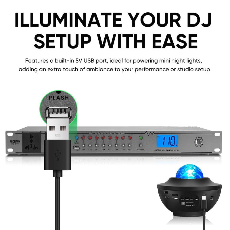 MICNAUX Rack Mount Power Conditioner 20A Sequencer for Audio Equipment,