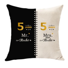 Hasodeo 5th Anniversary Gift For Him Her Pillow Case Anniversary Gift Best Wedding Anniversary Gift Idea 5th Anniversary Gift For Girlfriend Men Women Couples Man Woman (5)
