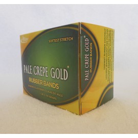 Alliance Rubber 20649 Pale Crepe Gold Rubber Bands Size #64, 1/4 lb Box Contains Approx. 122 Bands (3 1/2" x 1/4", Golden Crepe)