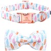Lionheart glory Easter Dog Collar with Bow Tie Carrot Print