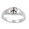 CloseoutWarehouse Peace Sign Hippie White Simulated Opal Ring 925 Sterling