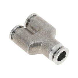 HOPESPANNER Push to Connect Air Fittings 5/16" Y Type Air Line Quick Connector 304 Stainless Steel 1 Pc Silver Tone