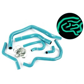 G-PLUS Silicone Radiator Coolant Hose Pipe Kit Clamps Compatible With Honda Civic Type-R EK EG B16A B18C B20B 1992-2000, Fluorescent