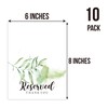 TENTADO Reserved Table Tent Card, 10 Pack, 4"x6", Green, Paper,